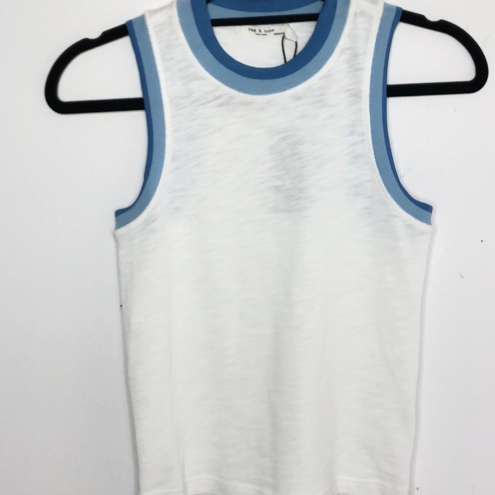 RAG & BONE Jolie White Sleeveless Tank Top - Picture 7 of 8